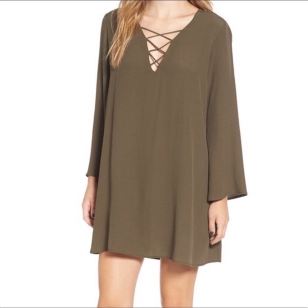 ASTR Women's Olive Green Mini Dress